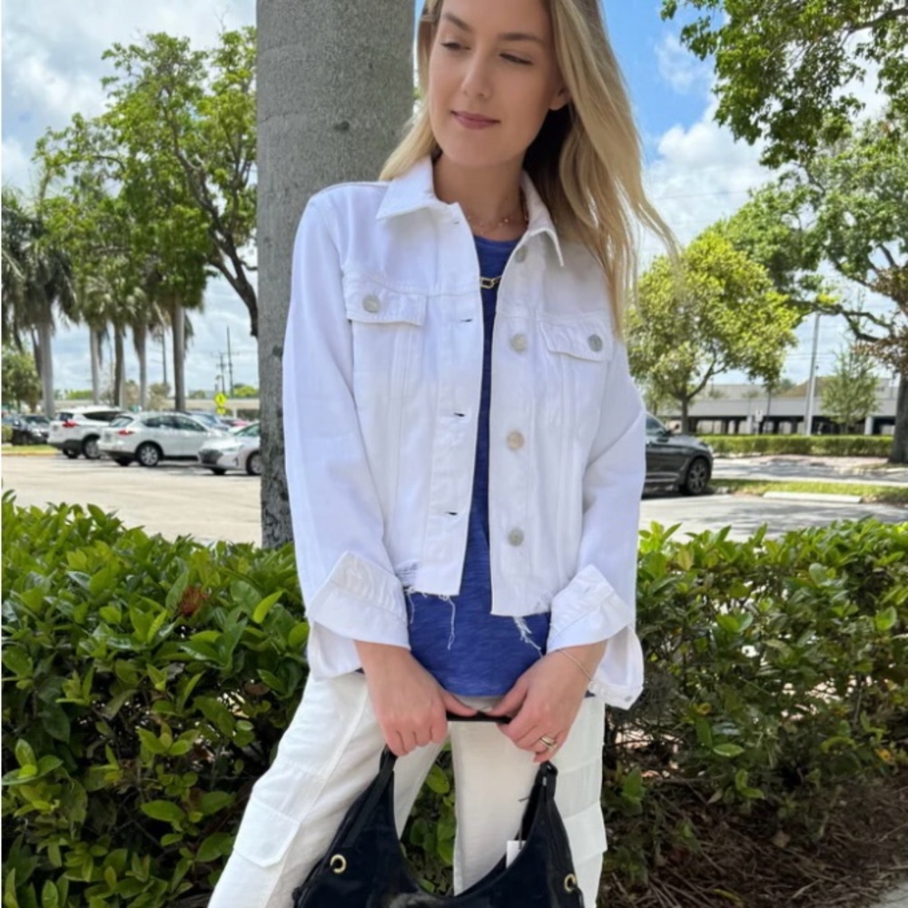 Frame white denim jacket